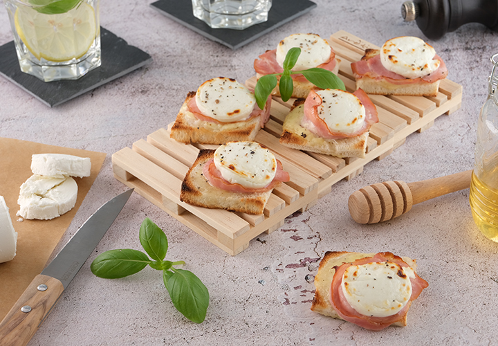 Toast chèvre chaud bacon