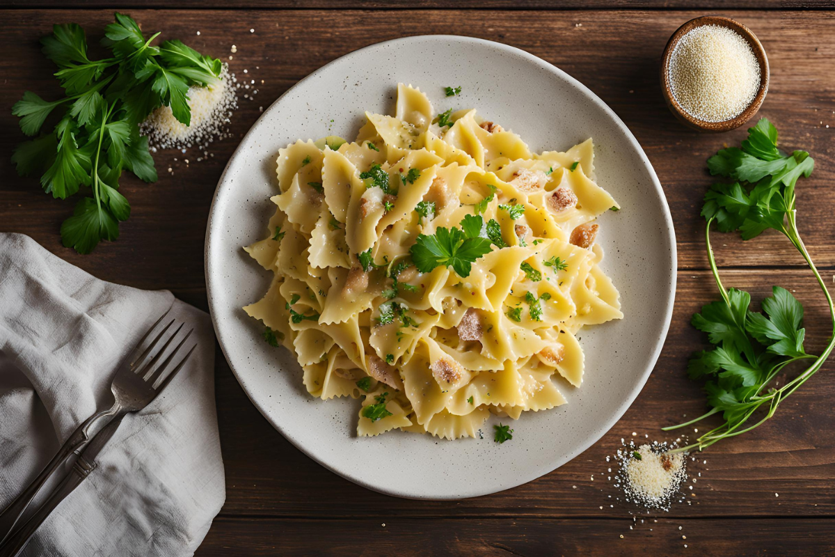Farfalle à la carbonara