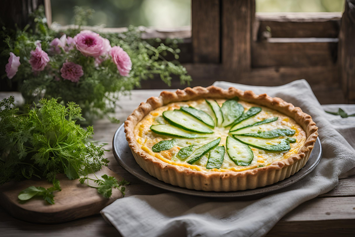 Quiche légère au concombre et au jambon
