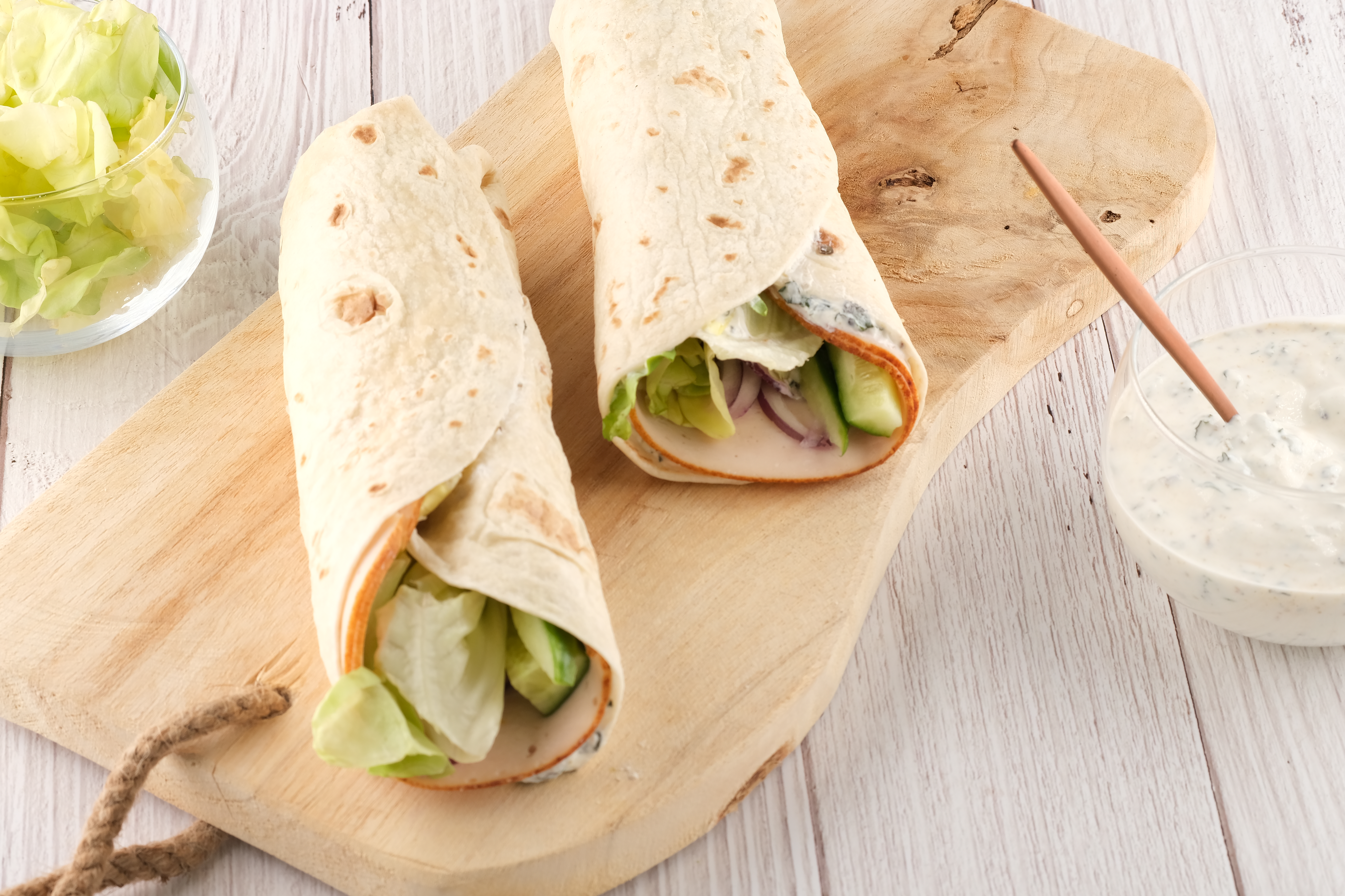 Wraps poulet sauce blanche