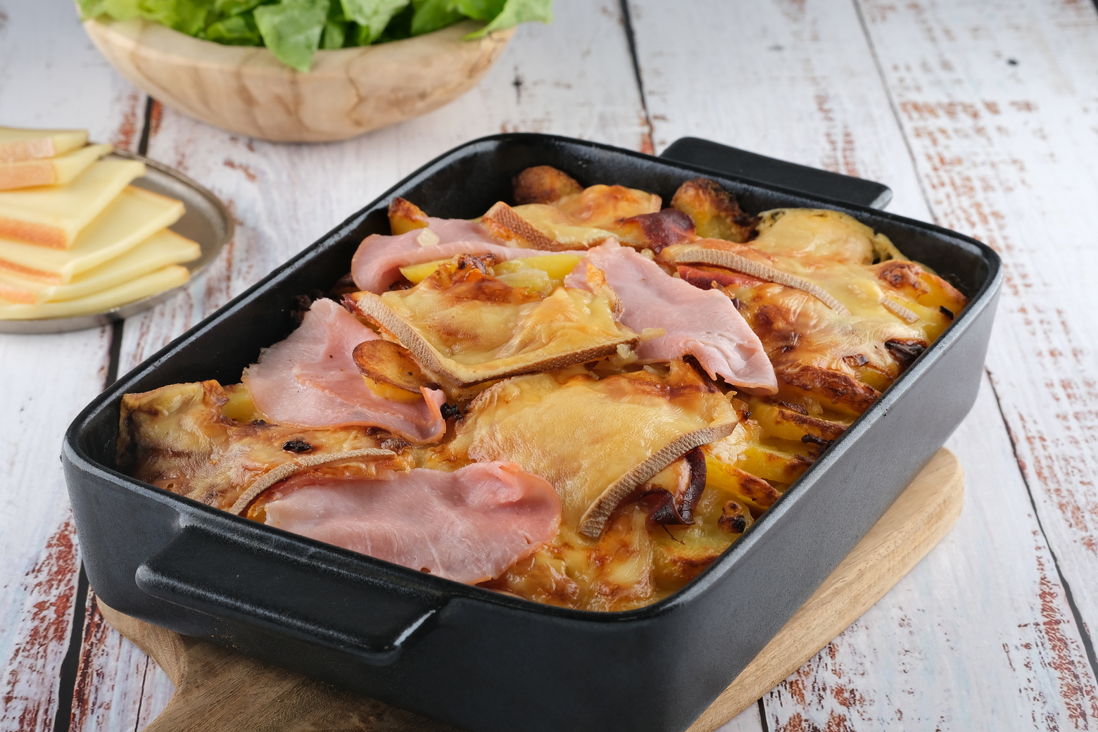 Gratin de pommes de terre au bacon façon raclette
