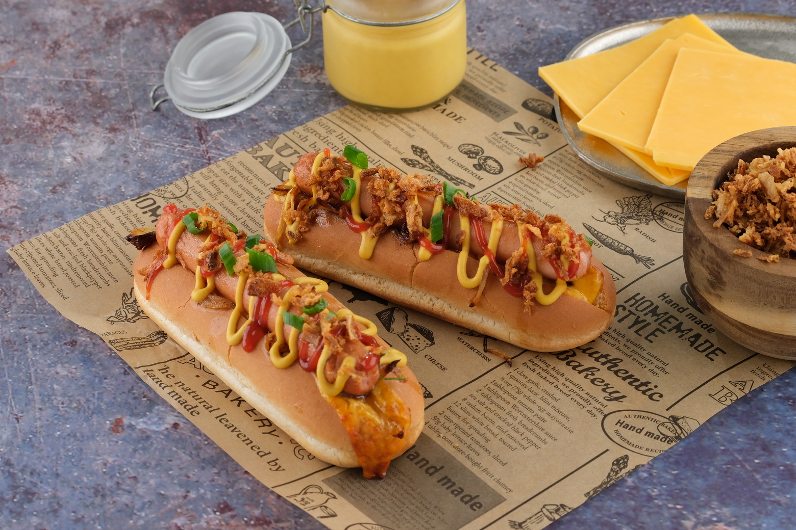 Hot Dog Cheddar Oignon