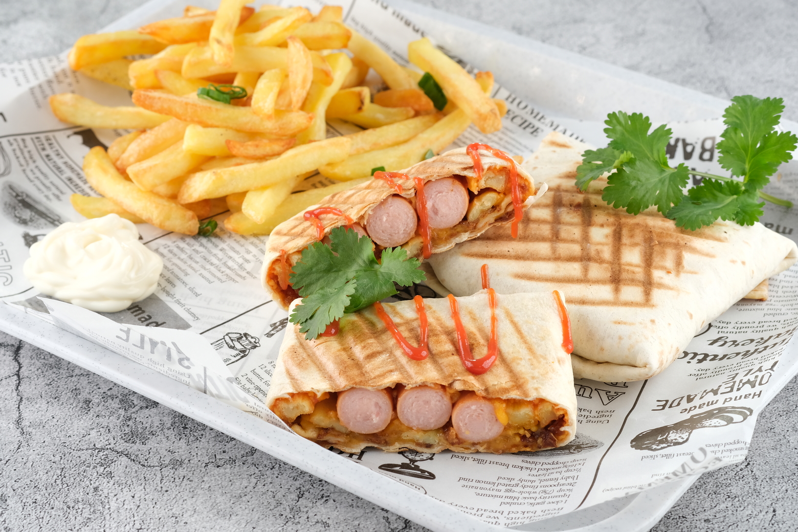 Tacos Knacki Frites Sauce Fromage