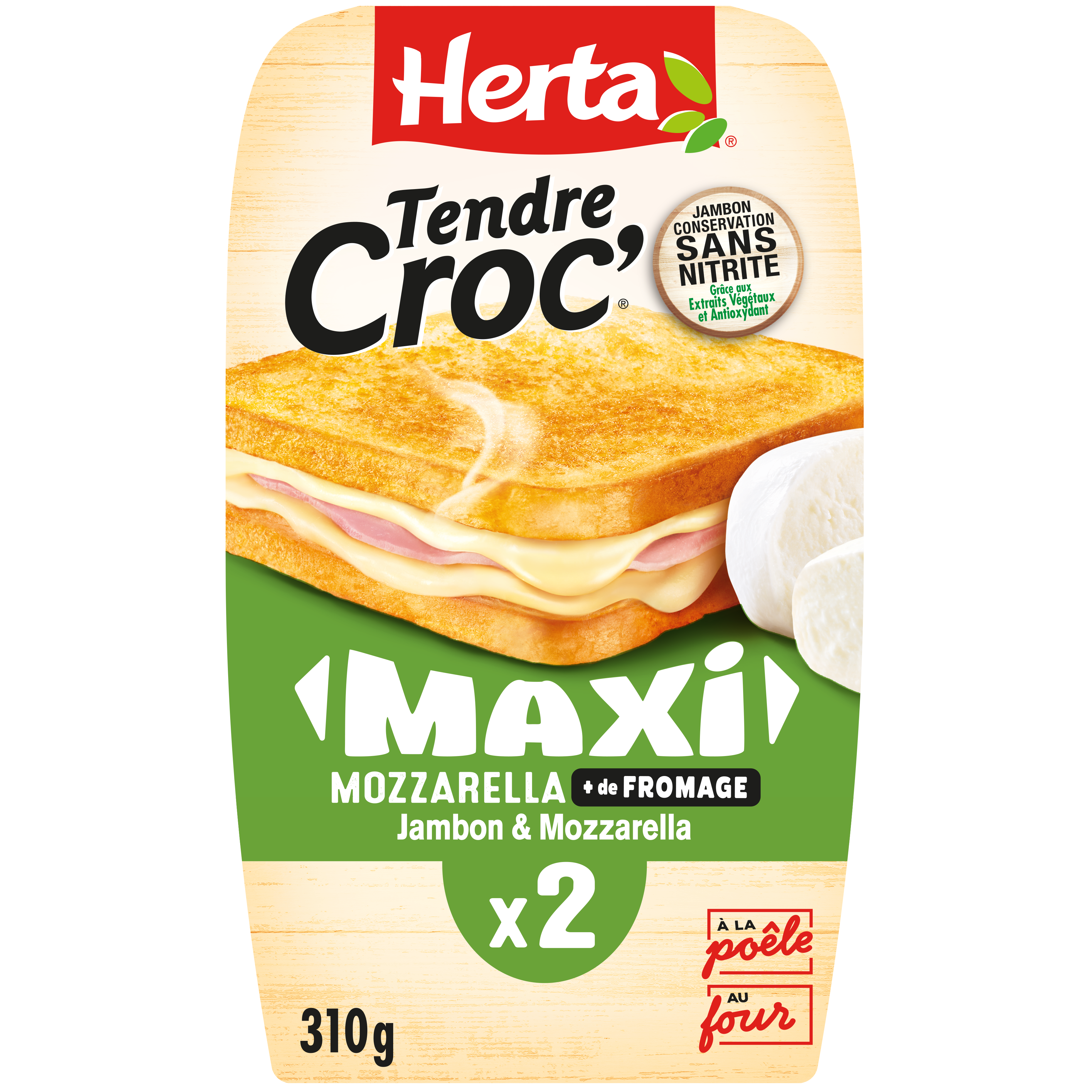 TENDRE CROC Maxi Mozzarella x2 310G
