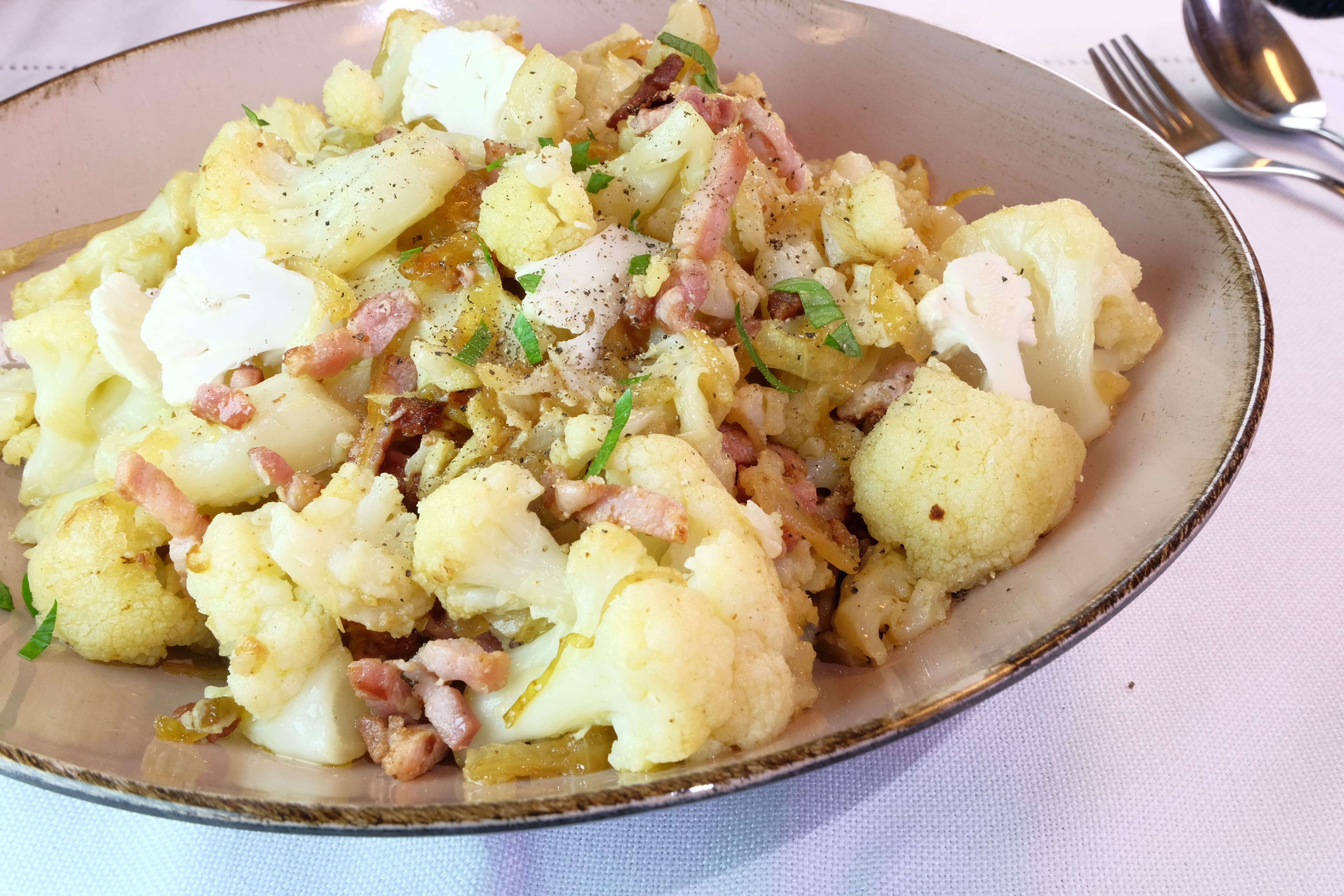 Recette Chou Fleur A La Poele Aux Lardons Herta