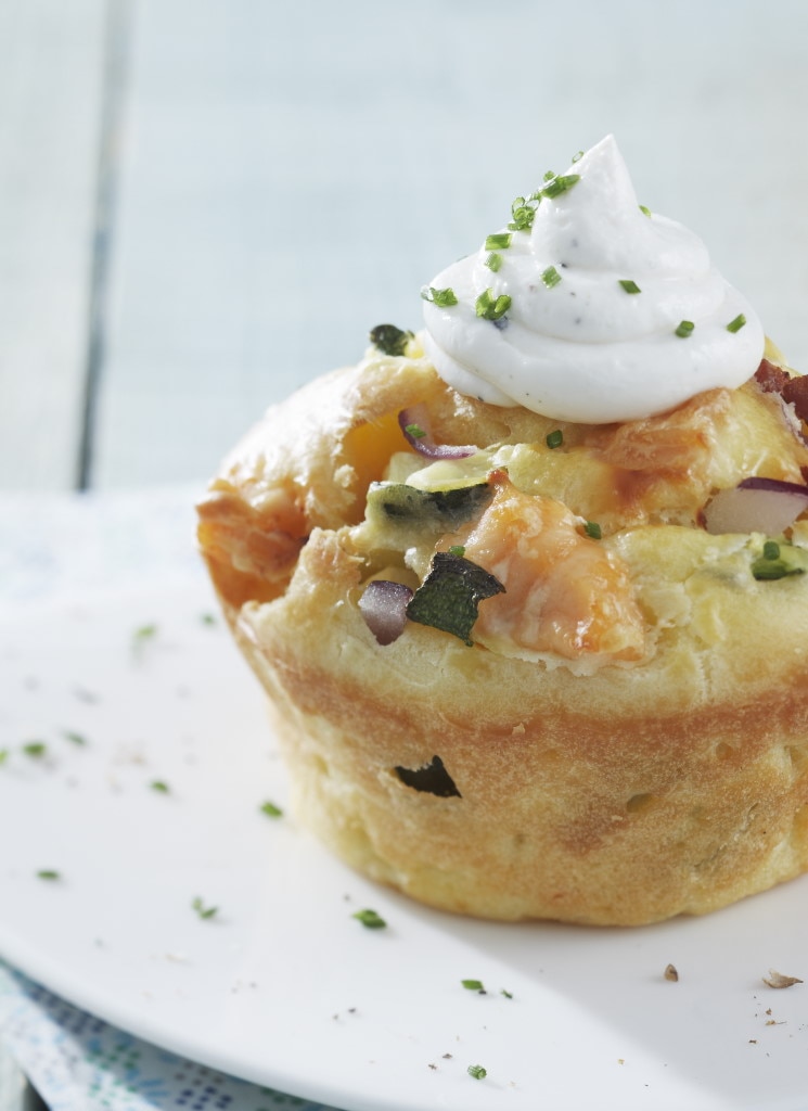 Cup cake au saumon courgette et fromage de chèvre