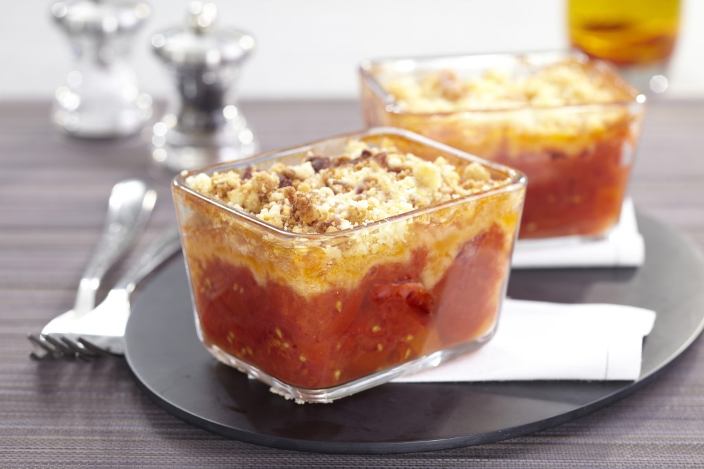 Crumble express tomate et lardons