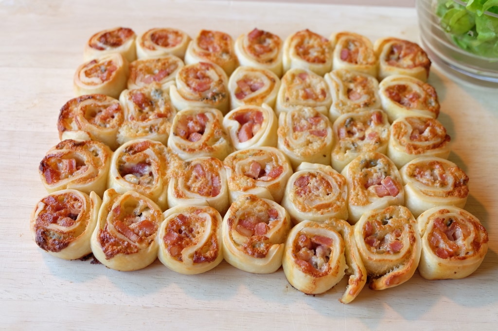Pizza rolls aux lardons et gorgonzola