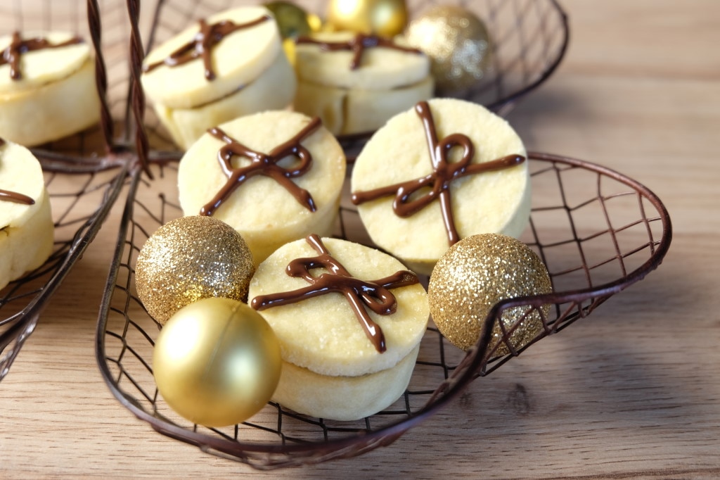 Sablés paquets cadeaux banane chocolat