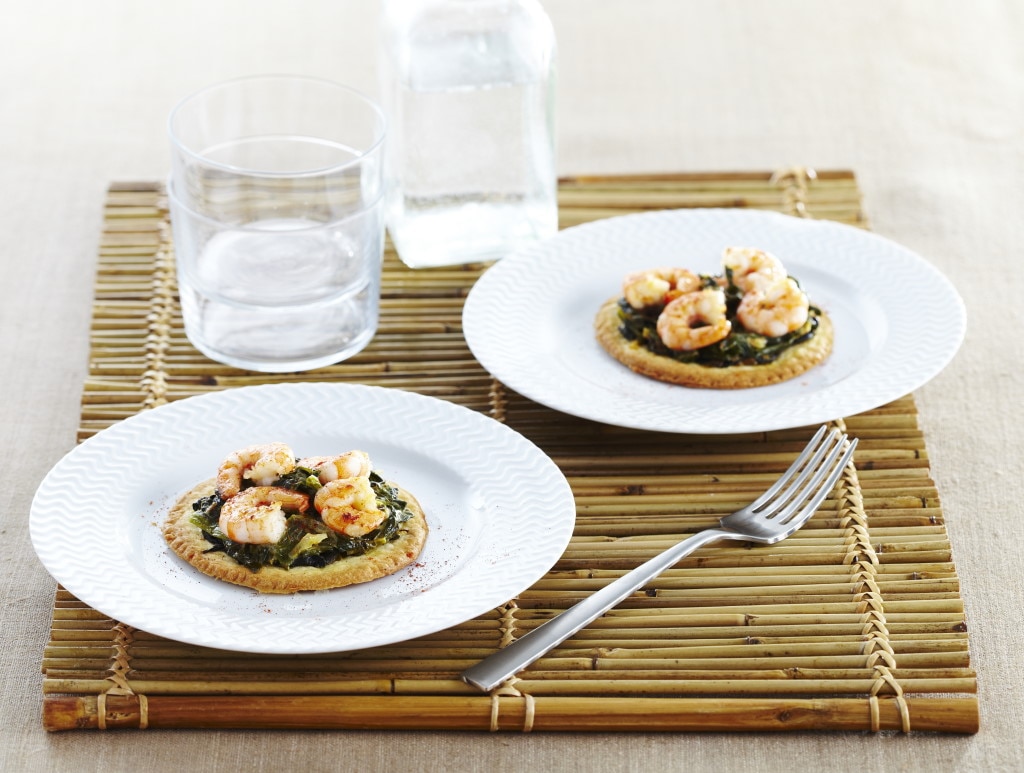 Tartelettes aux épinards et crevettes