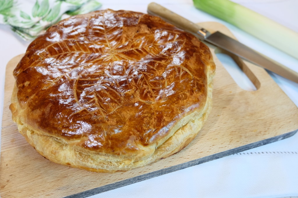Tourte aux poireaux et aux lardons