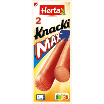 HERTA KNACKI MAX Saucisses 100% Pur Porc x2 -180g