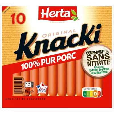 HERTA KNACKI ORIGINAL Saucisses Sans Nitrite 10P VPF