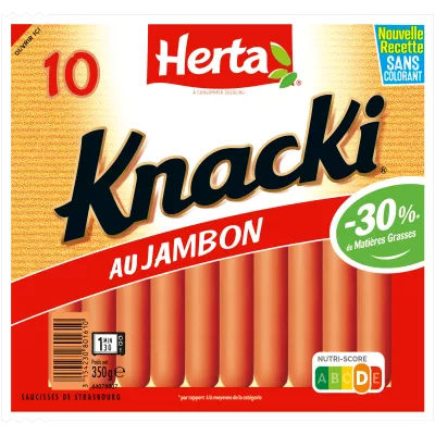 HERTA KNACKI ORIGINAL Saucisses au Jambon x10 -350g