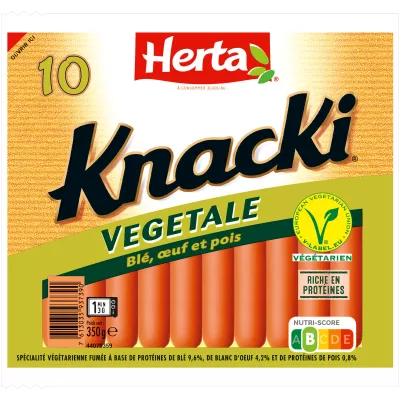 HERTA KNACKI VEGETALE Saucisses x10 - 350g