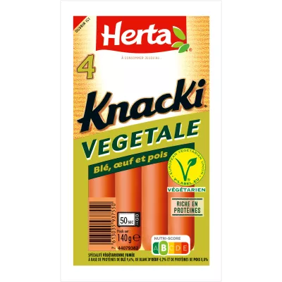 HERTA KNACKI VEGETALE Saucisses x4 -140g