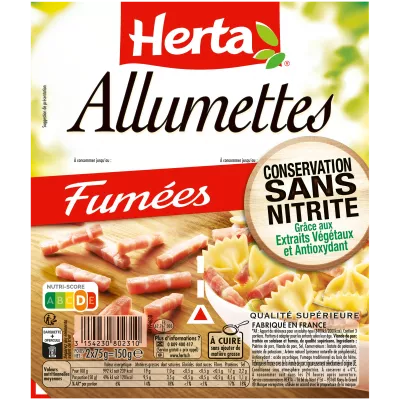 HERTA Allumettes Fumées Conservation Sans Nitrite - 2x75g