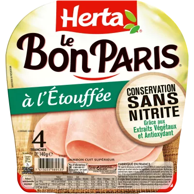 HERTA LE BON PARIS Jambon conservation sans nitrite x4 -140g