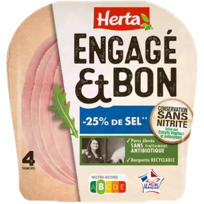 HERTA ENGAGE ET BON A l’étouffée  -25% sel x4 140g