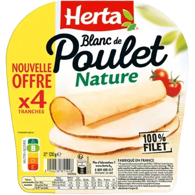 Blanc de poulet nature x4