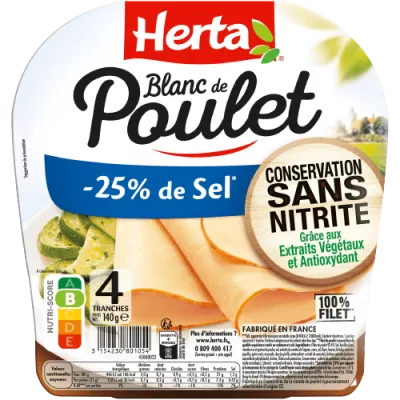 Blanc de poulet Sel Réduit CSN x4
