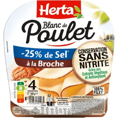Blanc de poulet à la broche Sel Réduit x4