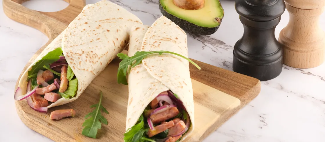 Wraps avocat et lardons