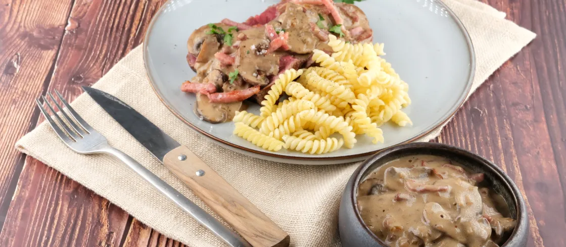 Sauce Champignons aux lardons