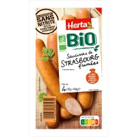 HERTA BIO Saucisse Strasbourg Cons. Sans Nitrite x4 - 140g