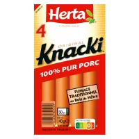 HERTA KNACKI ORIGINAL Saucisses x4 -140g