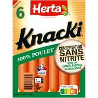 HERTA KNACKI POULET Saucisses Sans Nitrite 6P VVF