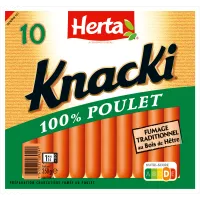 HERTA KNACKI Saucisses 100% Poulet x10 -350g