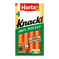 HERTA KNACKI Saucisses 100% Poulet x4 -140g