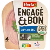 HERTA ENGAGE ET BON A l’étouffée  -25% sel x4 140g