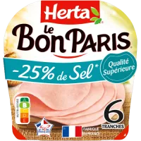 HERTA LE BON PARIS Jambon -25% de sel x6 - 210g