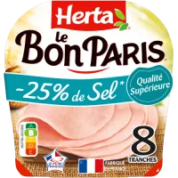 HERTA LE BON PARIS Jambon -25% de sel x8 -280g