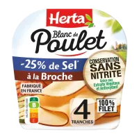 HERTA Blanc Poulet Broche Conservation Sans Nitrite x4 – 140g 