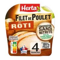HERTA Filet Poulet Rôti Conservation Sans Nitrite x4 – 120g 
