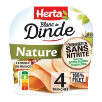 HERTA Blanc Dinde Nature Conservation Sans Nitrite x4 – 140g 