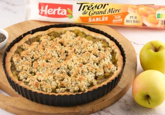 Tarte aux pommes crumble aux graines de chia 