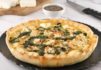 Tarte salée aux épinards, féta et graines de chia 