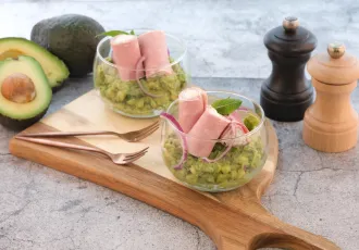 Verrines avocat jambon