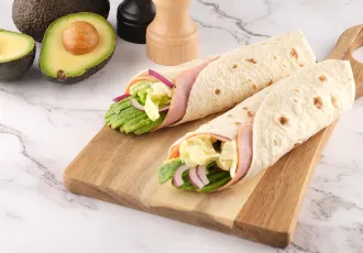 Wraps Avocat et jambon fumé