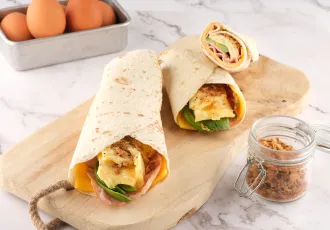 Wraps au bacon, oeufs et avocat