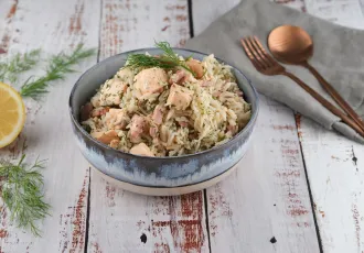 One Pot Rice – Saumon & Lardons
