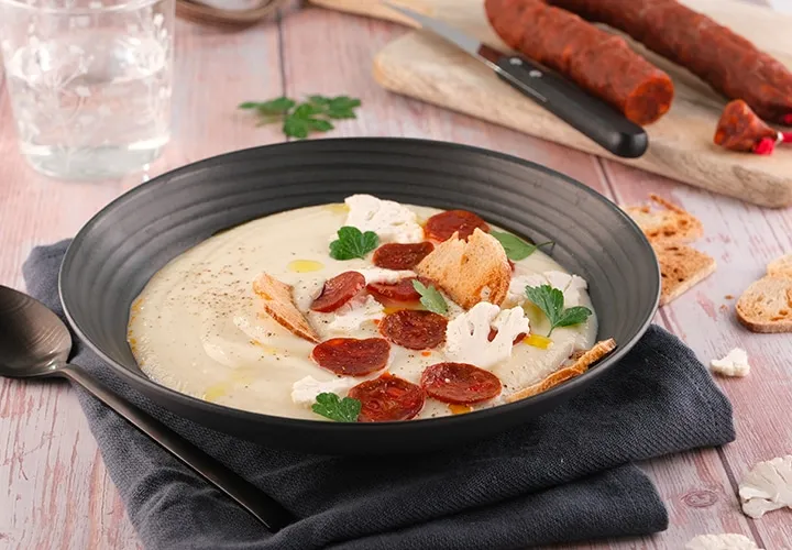 Recette Velouté de chou-fleur au chorizo | Herta