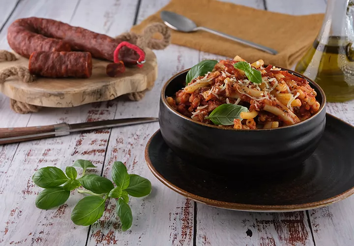 PATES AU THON ET SAUCE CHORIZO