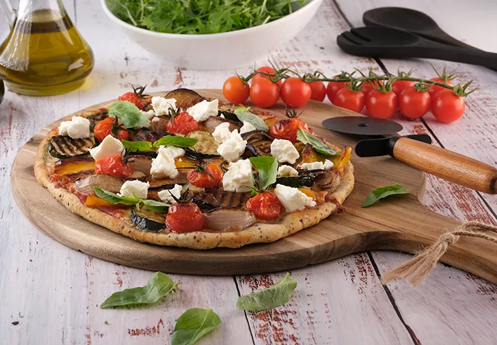 Pizza aux graines et légumes du soleil
