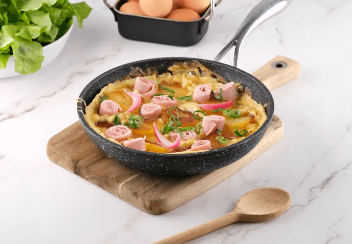 Omelette pomme de terre jambon