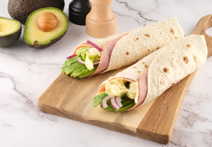 Wraps Avocat et jambon fumé